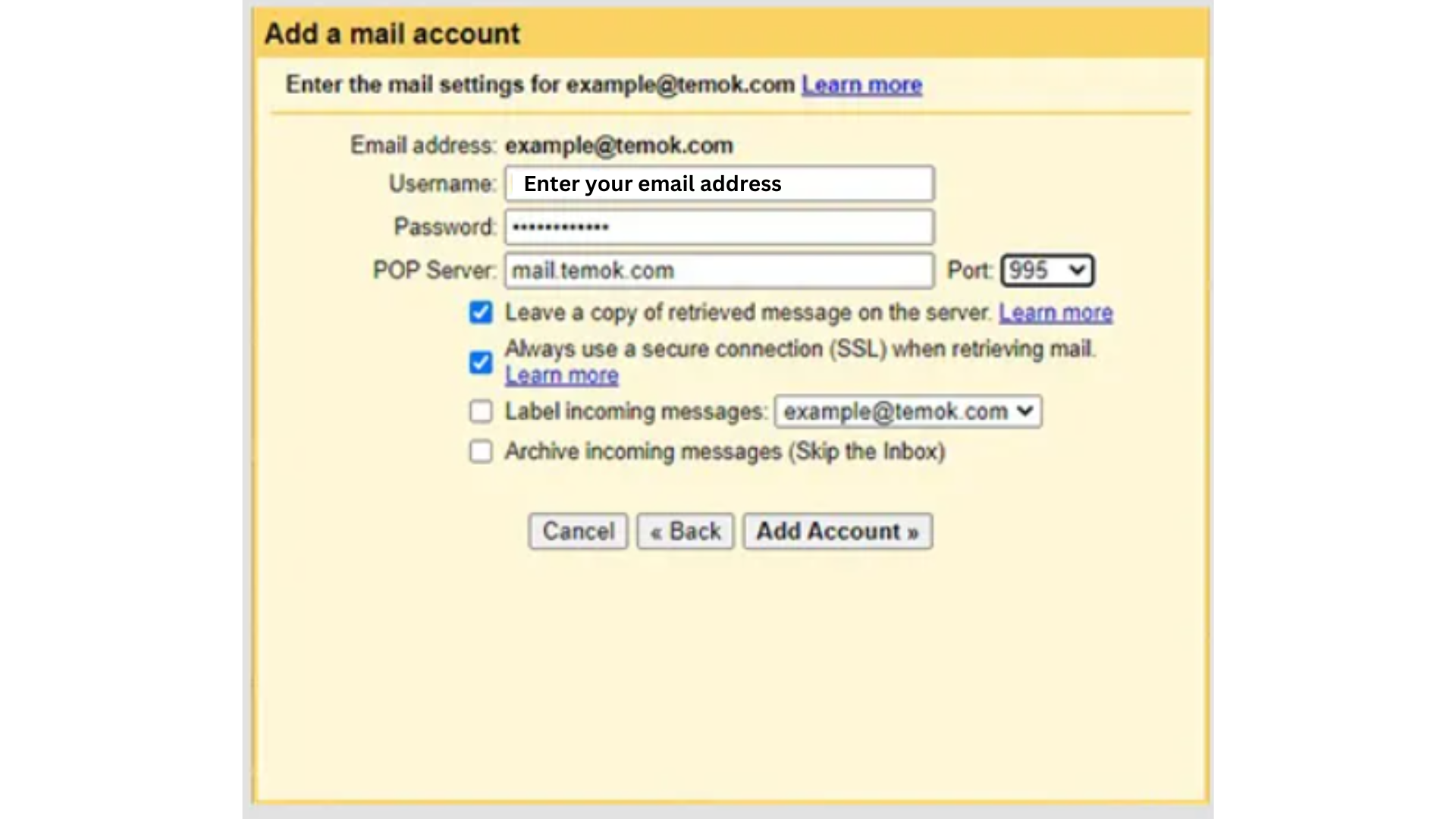 Business Account to a Gmail Account